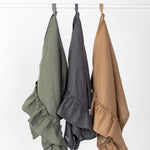 Linen Kitchen Towel With Ruffles