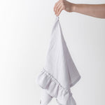 Linen Kitchen Towel With Ruffles