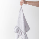 Linen Kitchen Towel With Ruffles