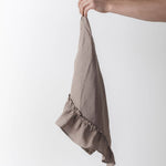Linen Kitchen Towel With Ruffles