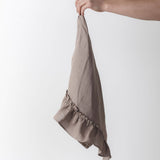 Linen Kitchen Towel With Ruffles