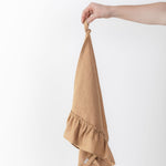 Linen Kitchen Towel With Ruffles