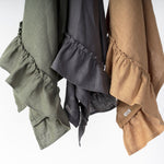 Linen Kitchen Towel With Ruffles