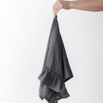 Linen Kitchen Towel With Ruffles