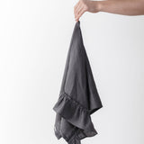 Linen Kitchen Towel With Ruffles