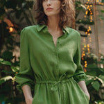 Linen Rhapsody Dress - Foliage Green