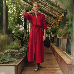 Linen Rhapsody Dress - Lava Falls