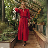 Linen Rhapsody Dress - Lava Falls