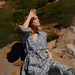 Linen Rhapsody Dress - Porcelain Flowers 