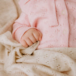 Merino Wool Baby Set LOVE Blanket and Bonnet - Snøluv