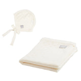 Merino Wool Baby Set LOVE Blanket and Bonnet - Snøluv