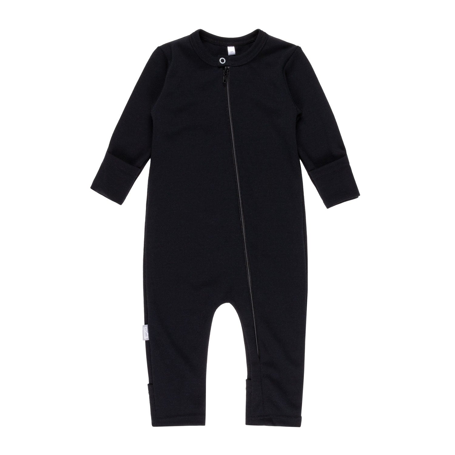 Black merino wool baby overall by Lenne