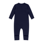 Navy merino wool baby overall by Lenne, view 2