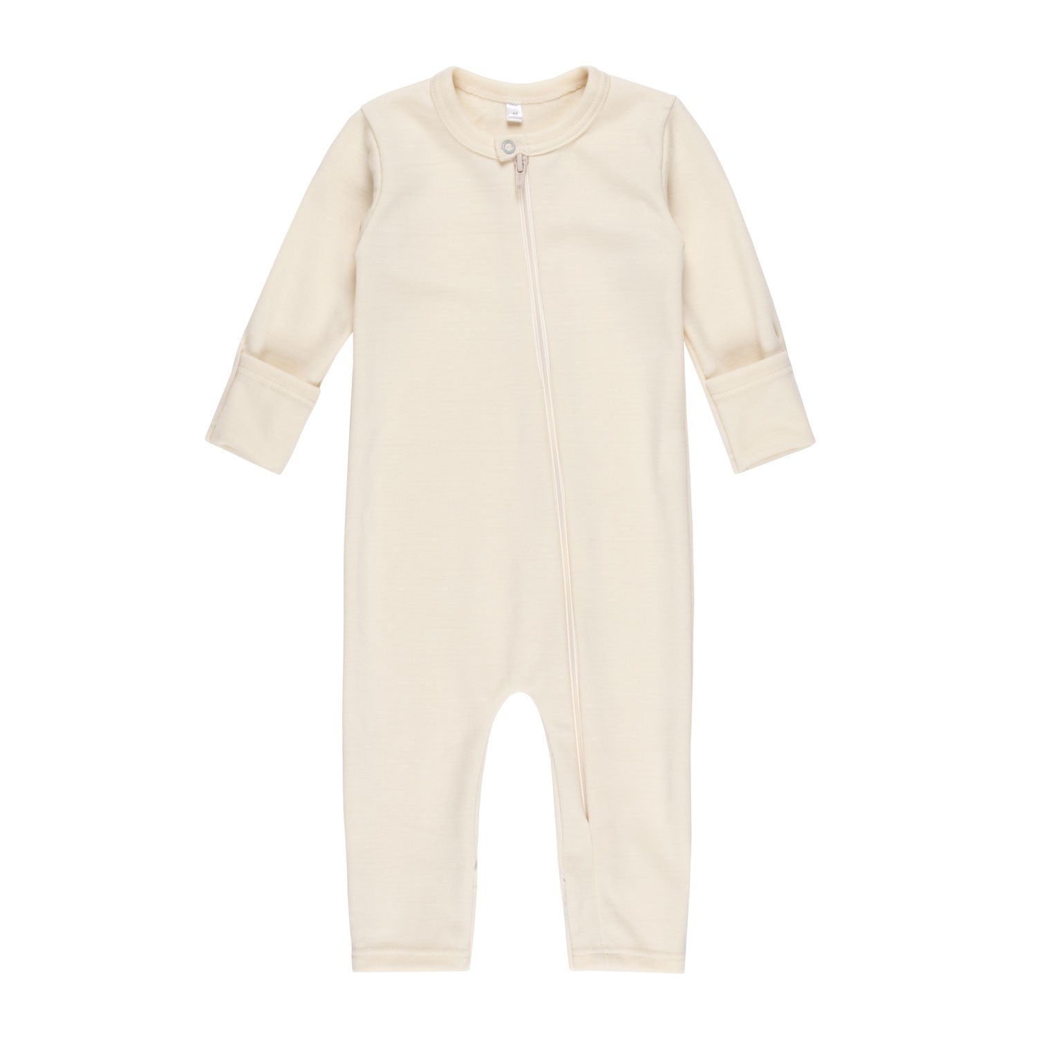 Cream merino wool baby overall by Lenne