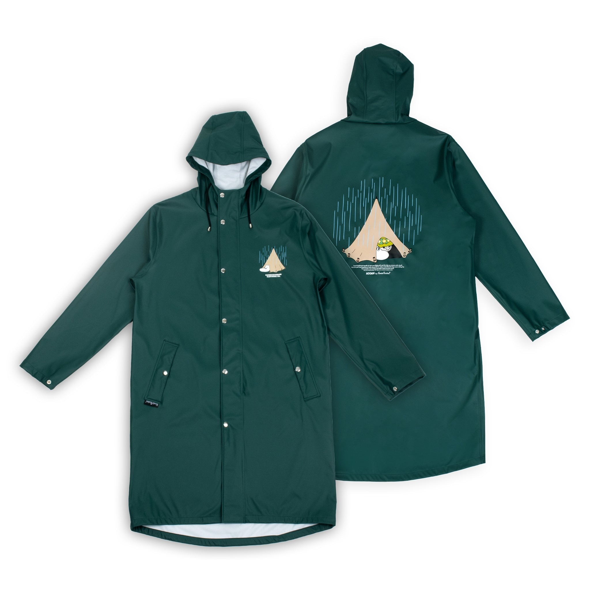 Moomin Rain Jacket Unisex Waterproof - Dark Green - Snøluv