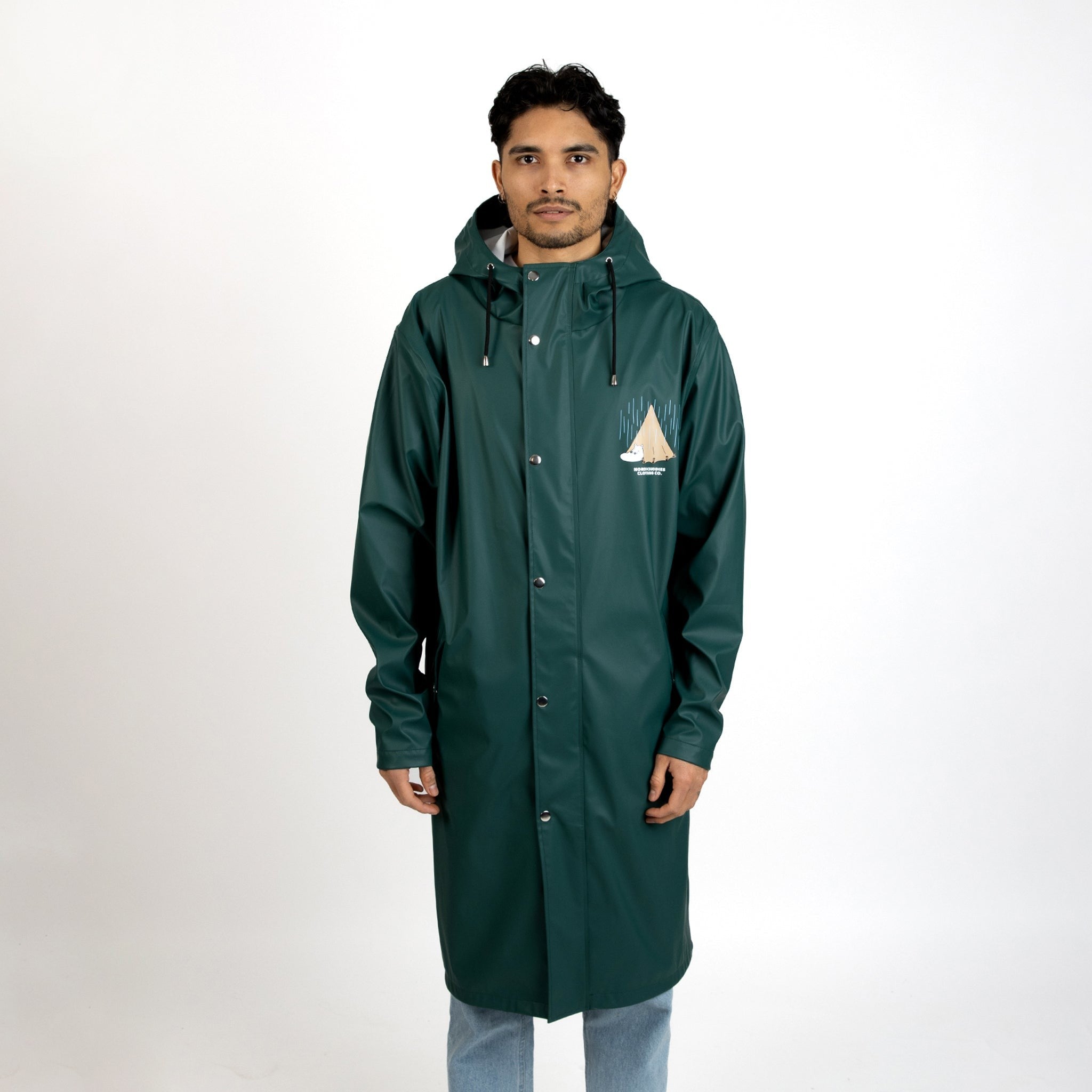 Moomin Rain Jacket Unisex Waterproof - Dark Green - Snøluv