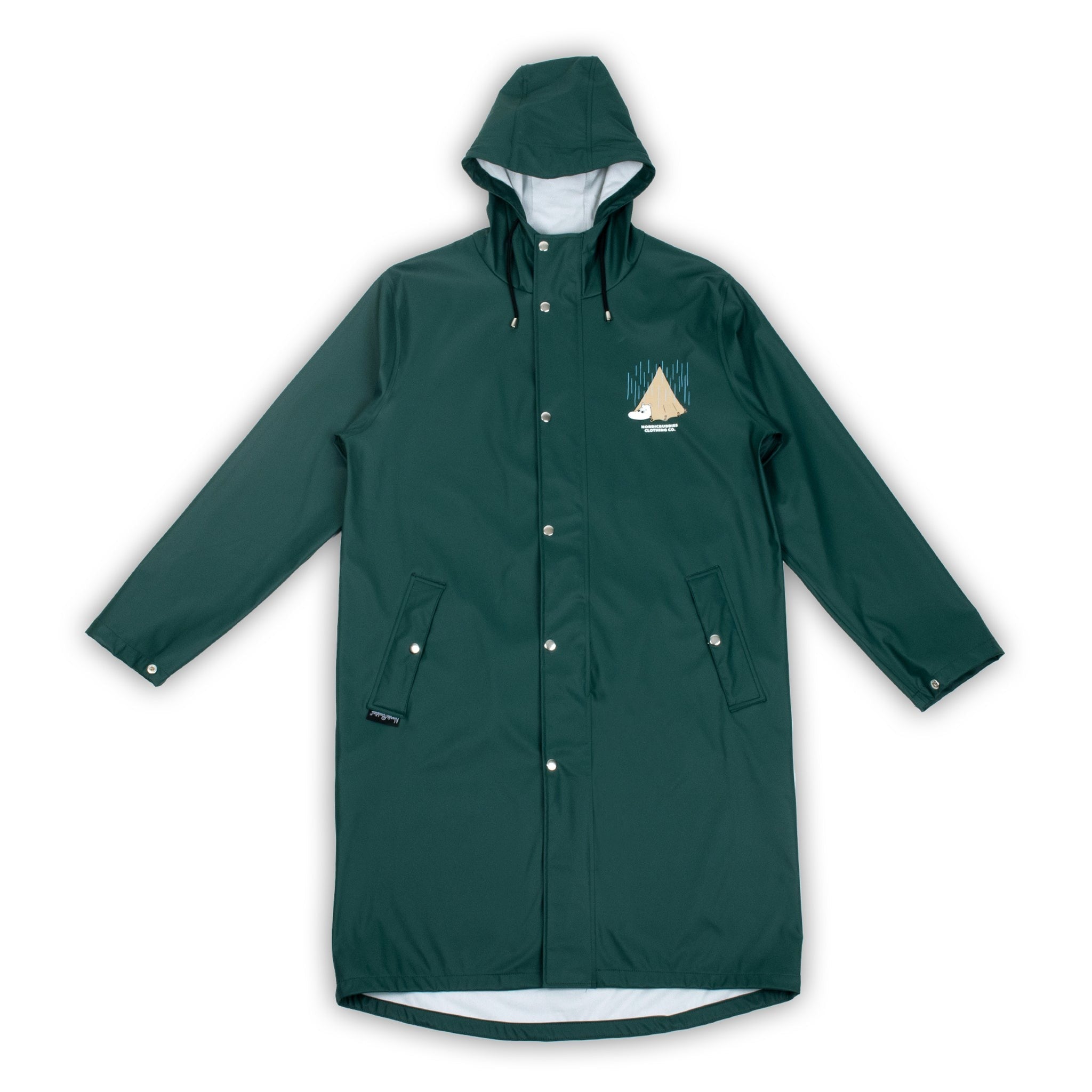 Moomin Rain Jacket Unisex Waterproof - Dark Green - Snøluv