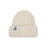 Beige Moomin beanie with Little My label, adult one size
