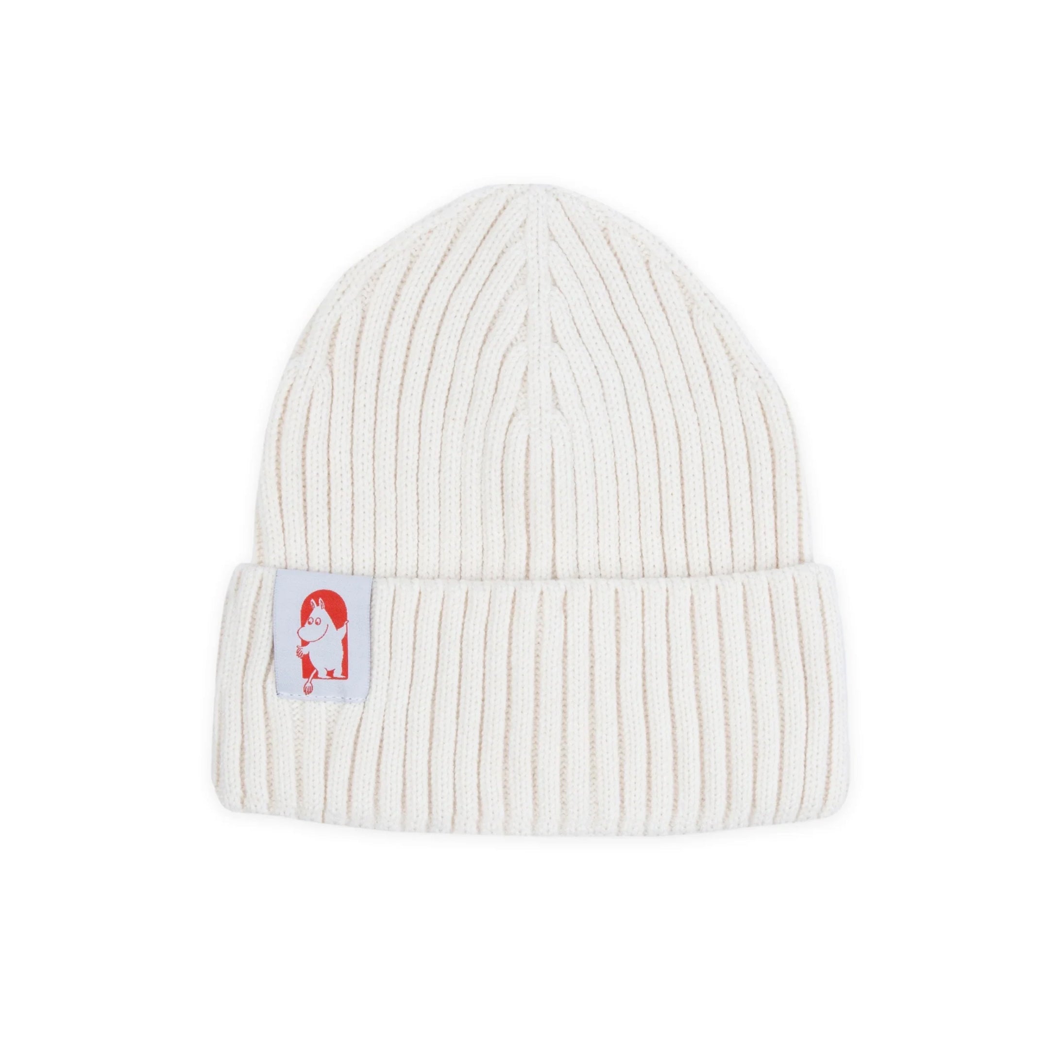 White Moomin beanie from the Nordicbuddies Red Cross collection, adult one size