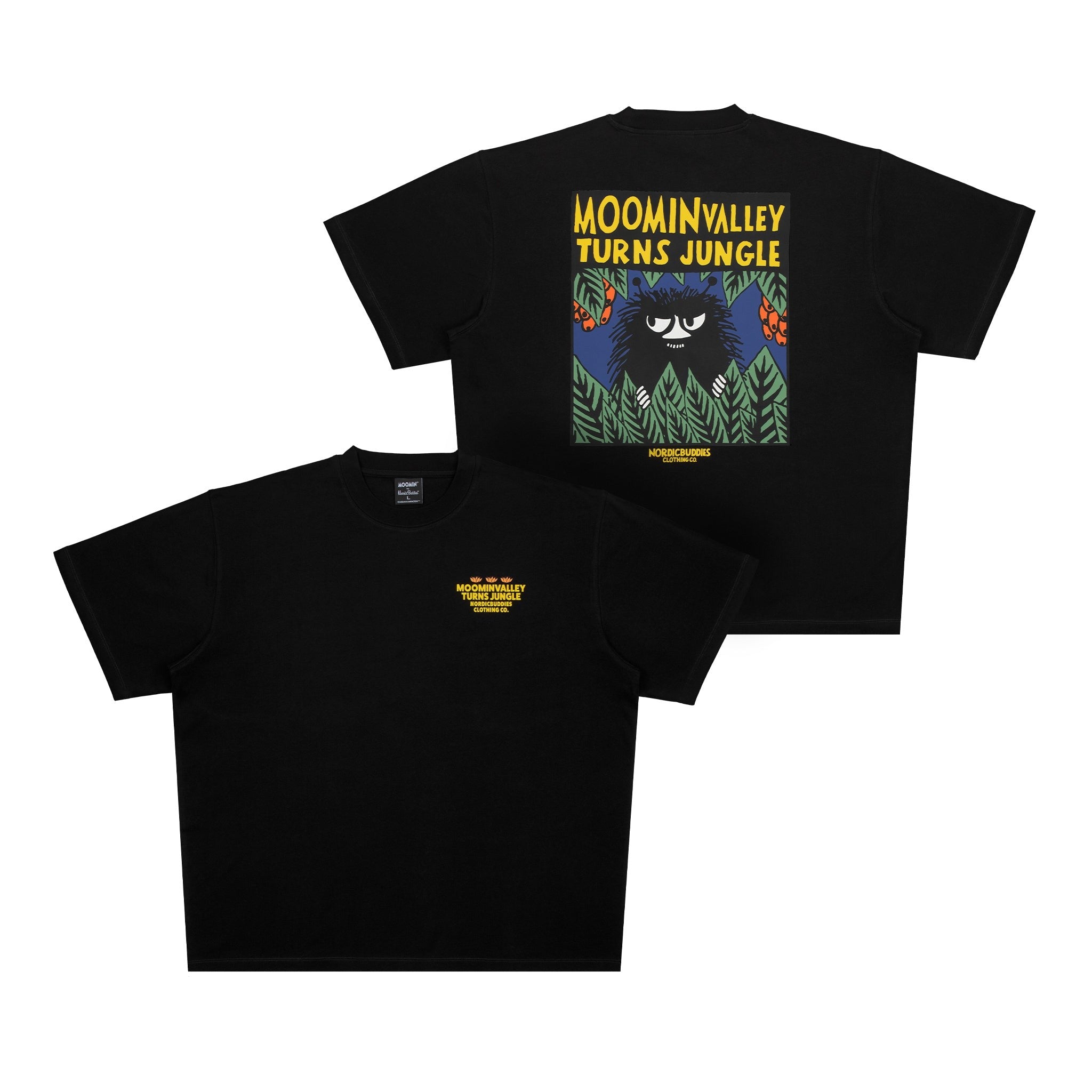 Moomin Black T-Shirt - Jungle Heavy Unisex - Snøluv