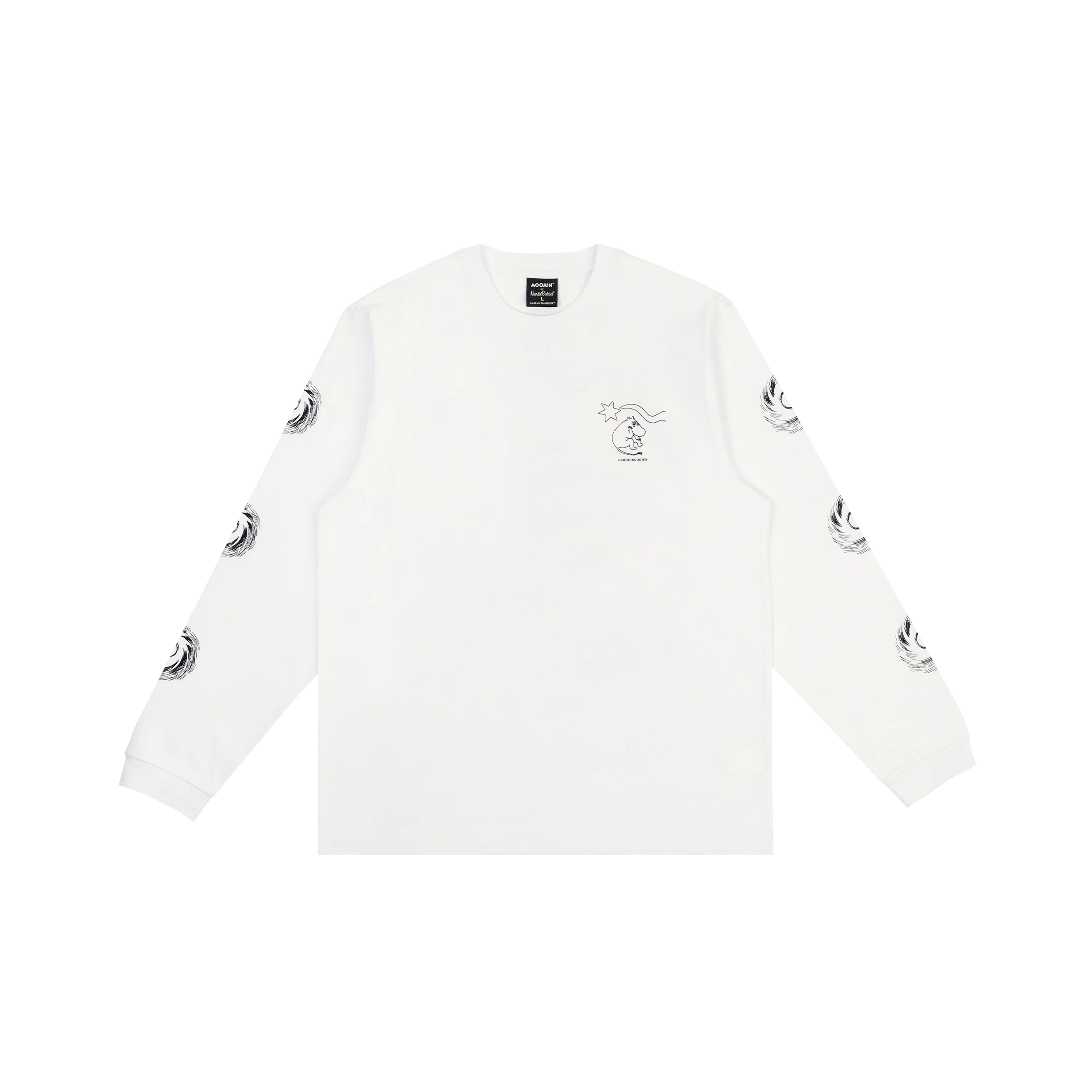 Moomin by NordicBuddies Novels unisex long sleeve shirt in white