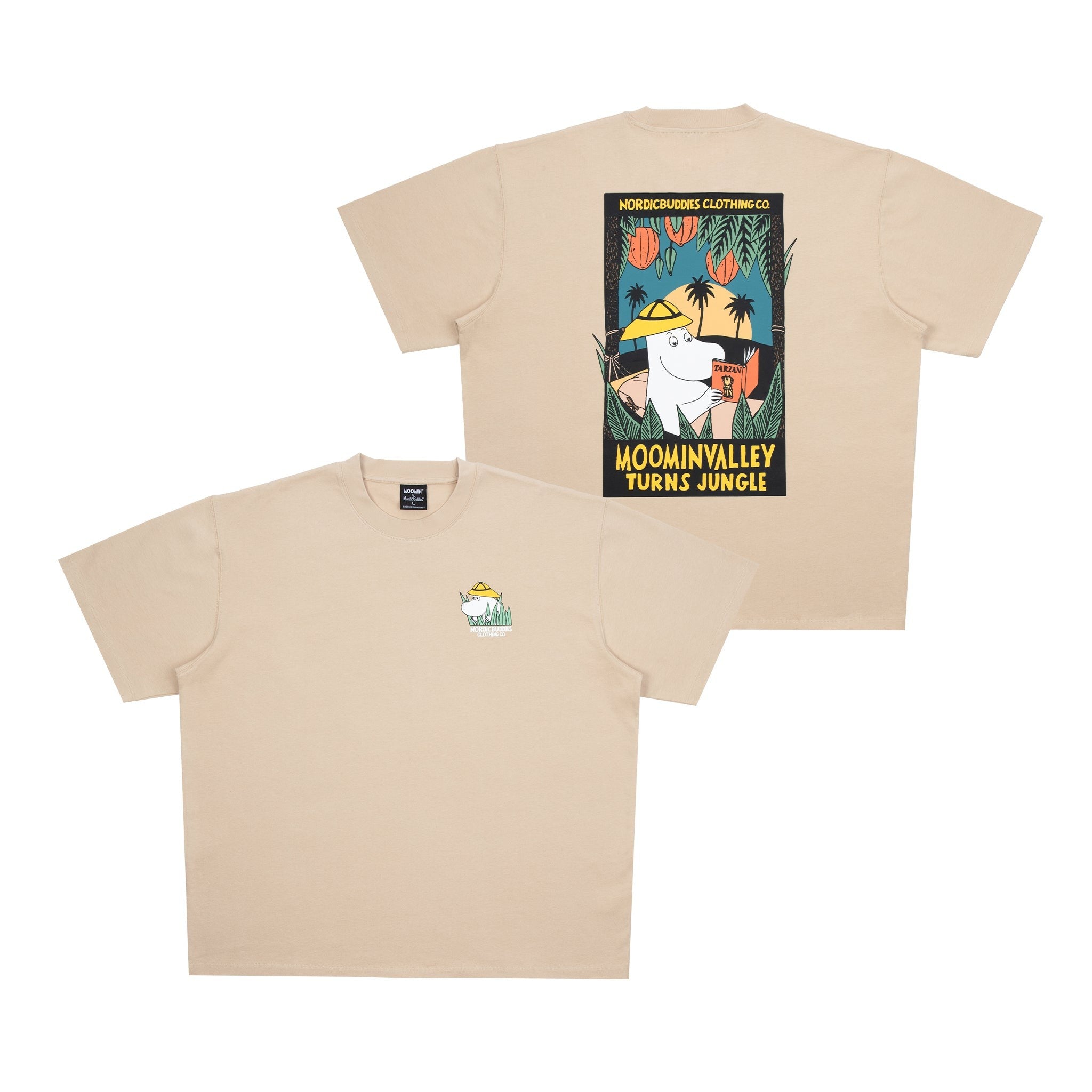 Moomintroll Jungle Heavy Unisex T-shirt - Beige - Snøluv