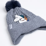 Moomin Winter Beanie for Kids, Soft Fleece Lined Grey Hat - Snøluv