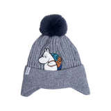 Moomin Winter Beanie for Kids, Soft Fleece Lined Grey Hat - Snøluv