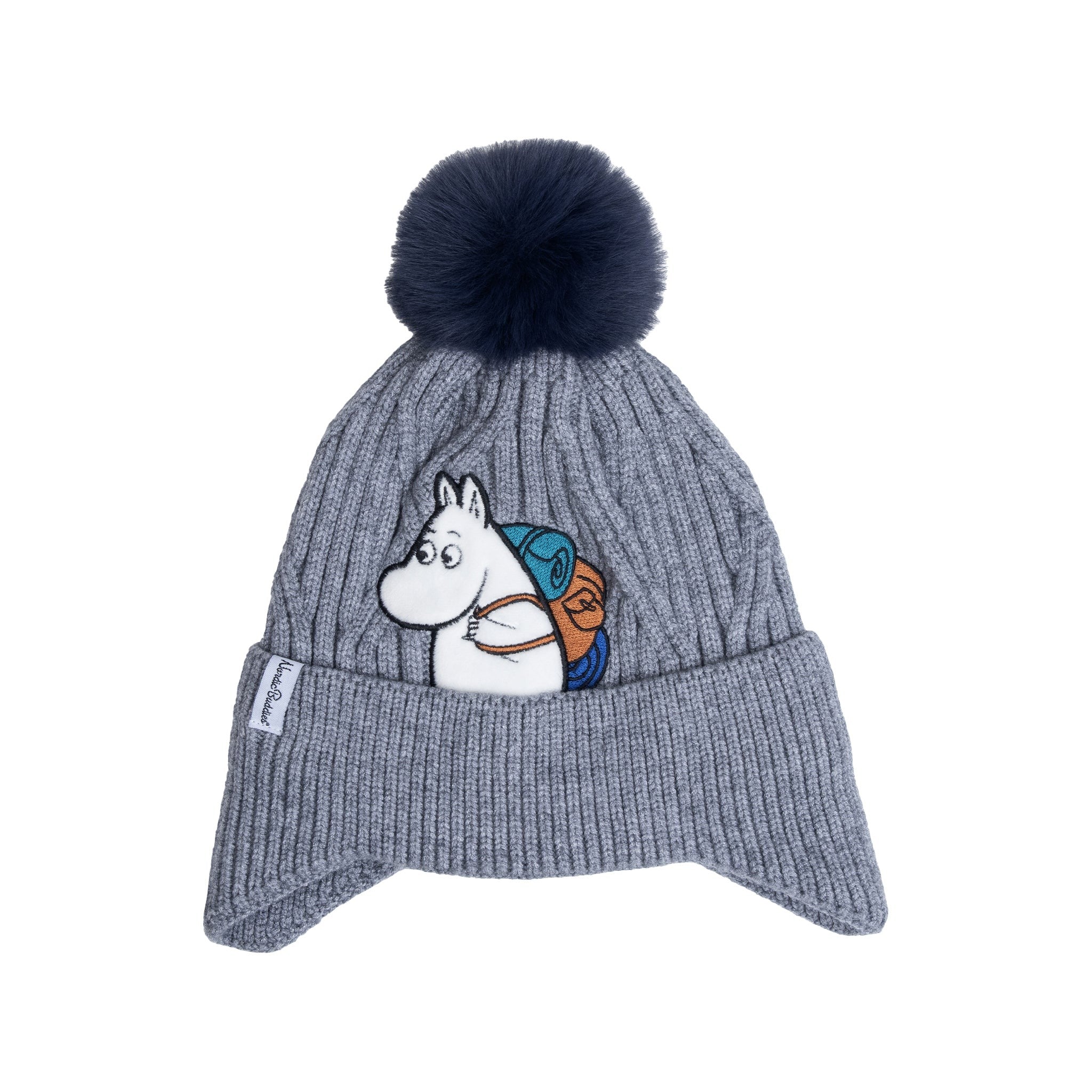 Moomin Winter Beanie for Kids, Soft Fleece Lined Grey Hat - Snøluv
