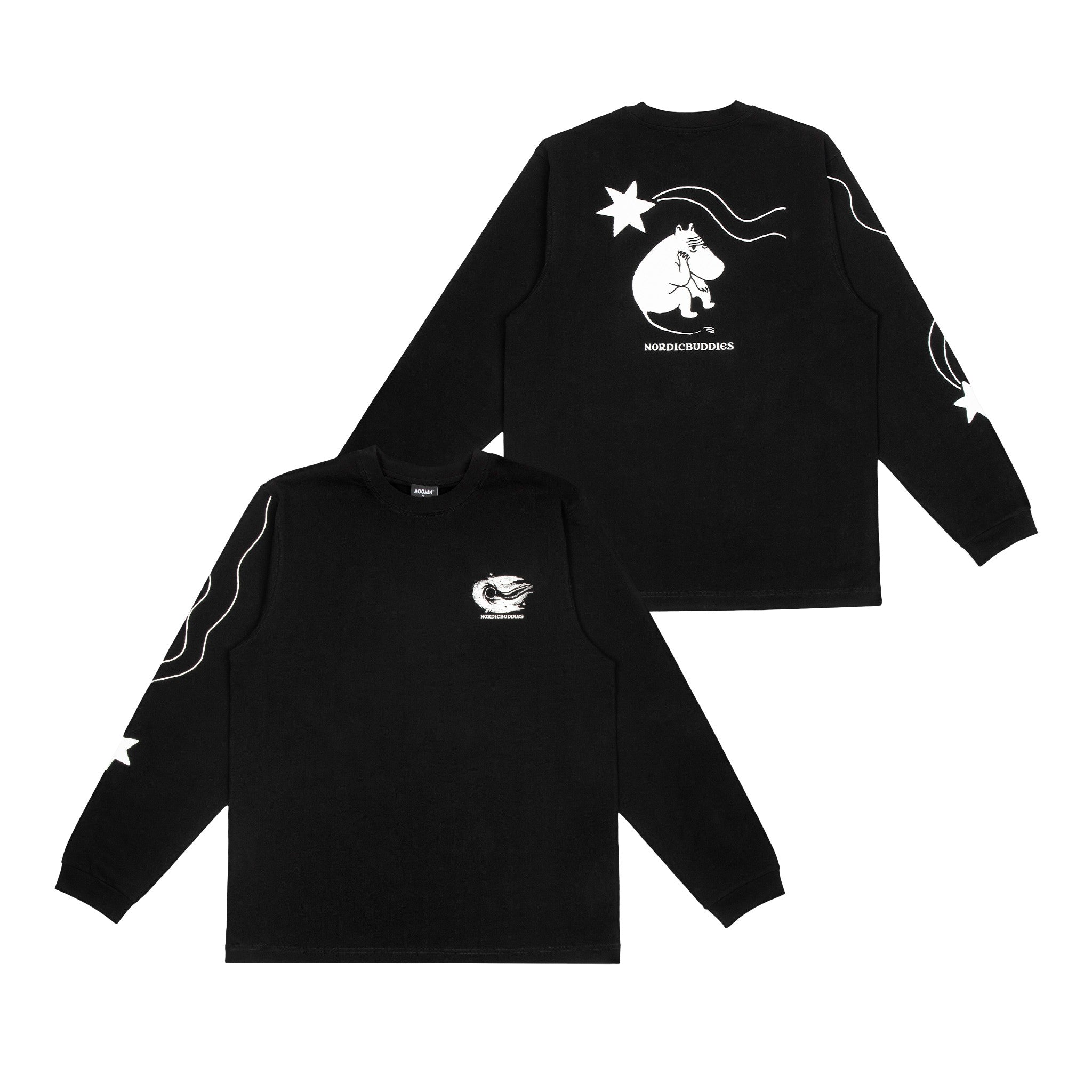 Moomin Long Sleeve Shirt Novels Black Unisex - Snøluv