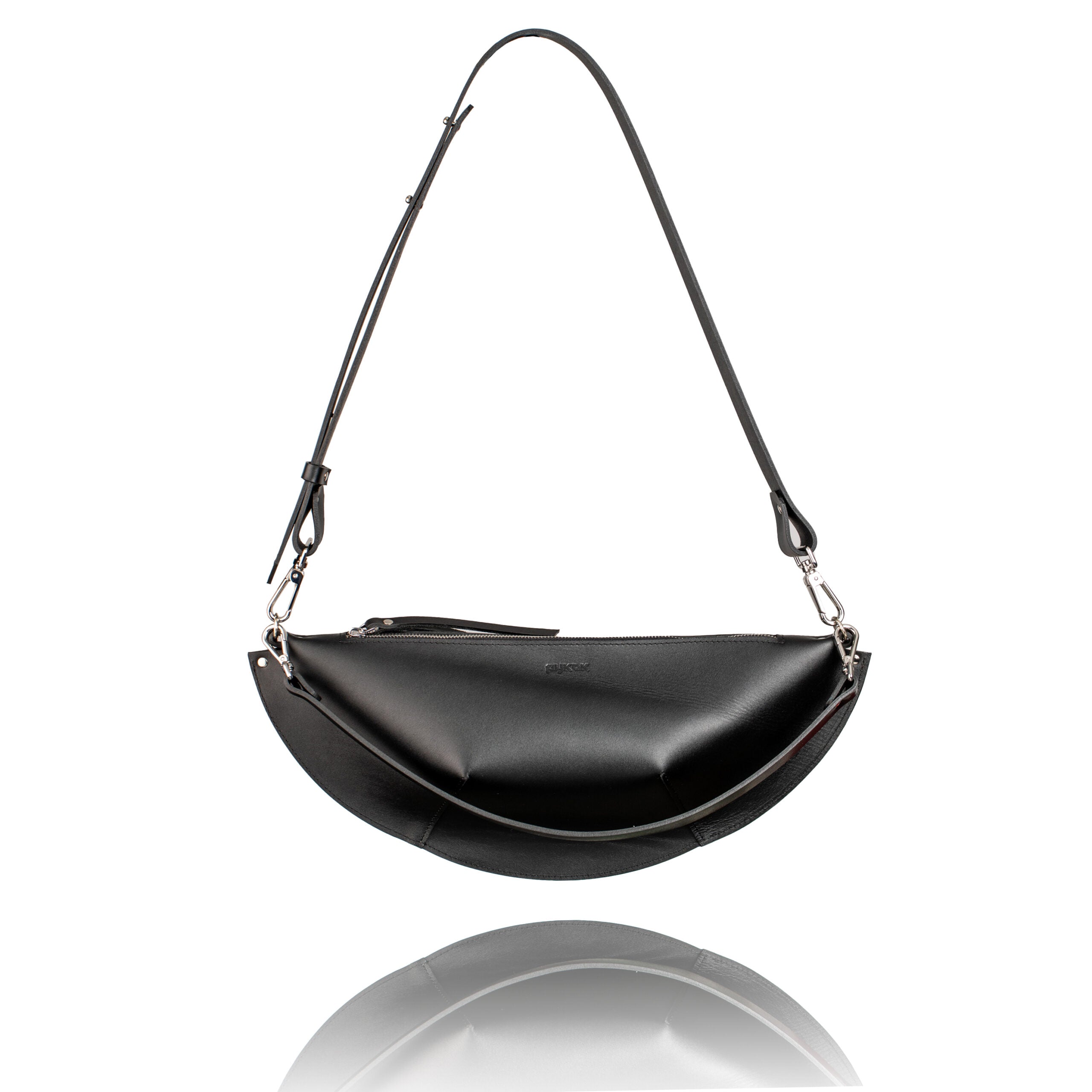 Leather Handbag Olivia Black Handmade - Snøluv
