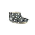 KAKU Natural Sheep’s Wool & Felt Kids’ Slippers - Dotted Grey – Snøluv