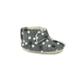 KAKU Natural Sheep’s Wool & Felt Kids’ Slippers - Dotted Grey – Snøluv