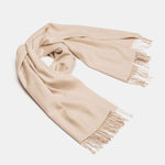 Natural Baby Alpaca Maxi-Scarf with Fringes