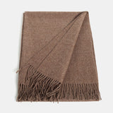 Natural Baby Alpaca Maxi-Scarf with Fringes