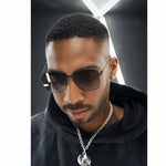 Oversized Square Sunglasses, Black Metal, image 5 of 5