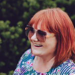Rimless Square Sunglasses, Gold and Orange, image 5 of 5