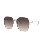 Hexagonal Sunglasses, Gold and Beige, image 2 of 4