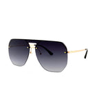 Rimless Navigator Sunglasses, Gold, image 2 of 4
