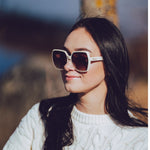 Oversized Square Sunglasses, Cream Acetate, image 3 of 5