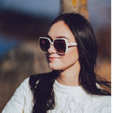 Oversized Square Sunglasses, Cream Acetate, image 3 of 5