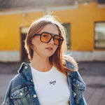 Navigator Sunglasses, Black Acetate, Yellow Lens, image 2 of 5