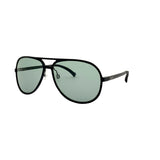 Aviator Sunglasses, Matte Black, Green Lens, image 2 of 4