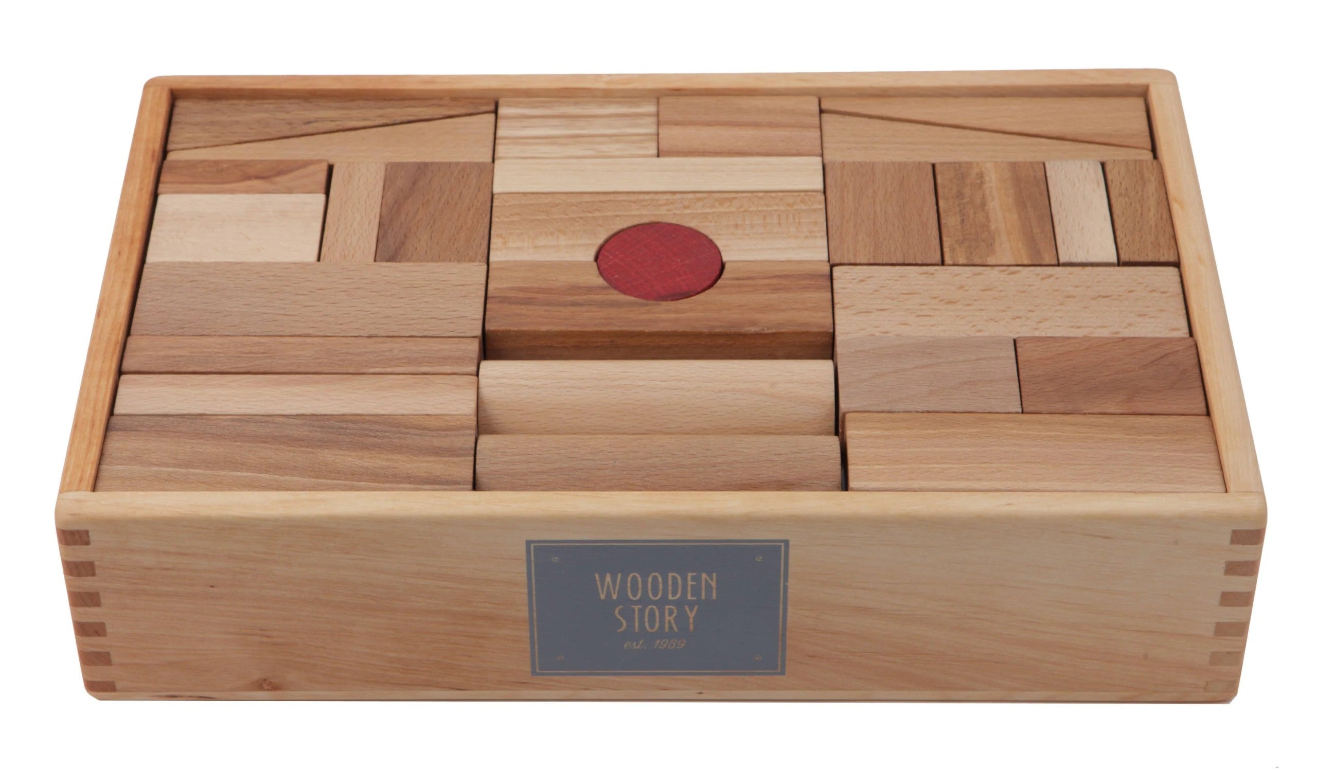 Wooden Blocks in a Box – Natural, 63 pieces