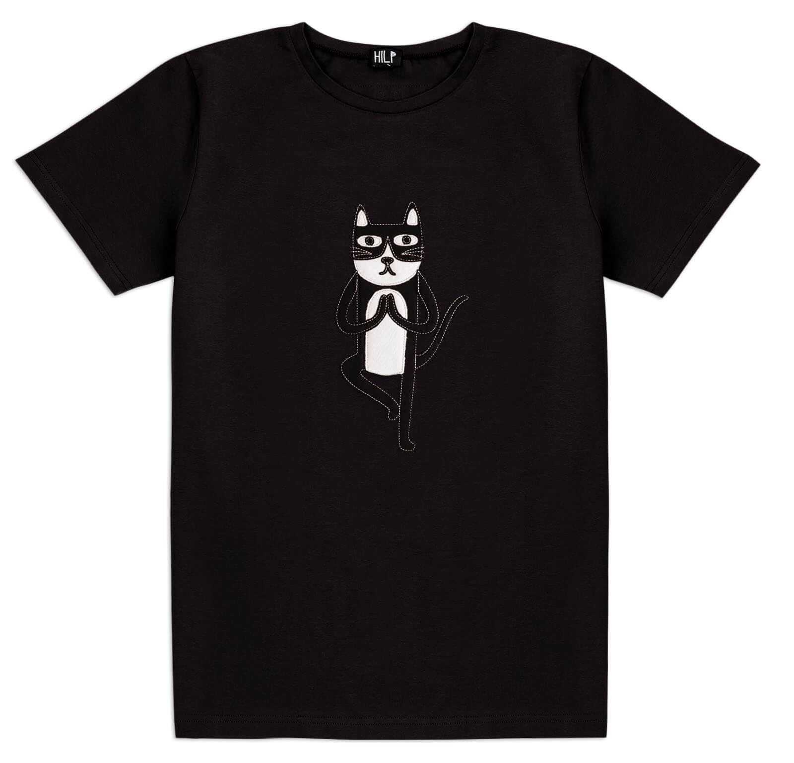 Men Cotton T-Shirt - Yoga Cat - Snøluv
