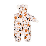 Winter Baby Jumpsuit, Black Orange Dots Warm Waterproof Suit - Snøluv