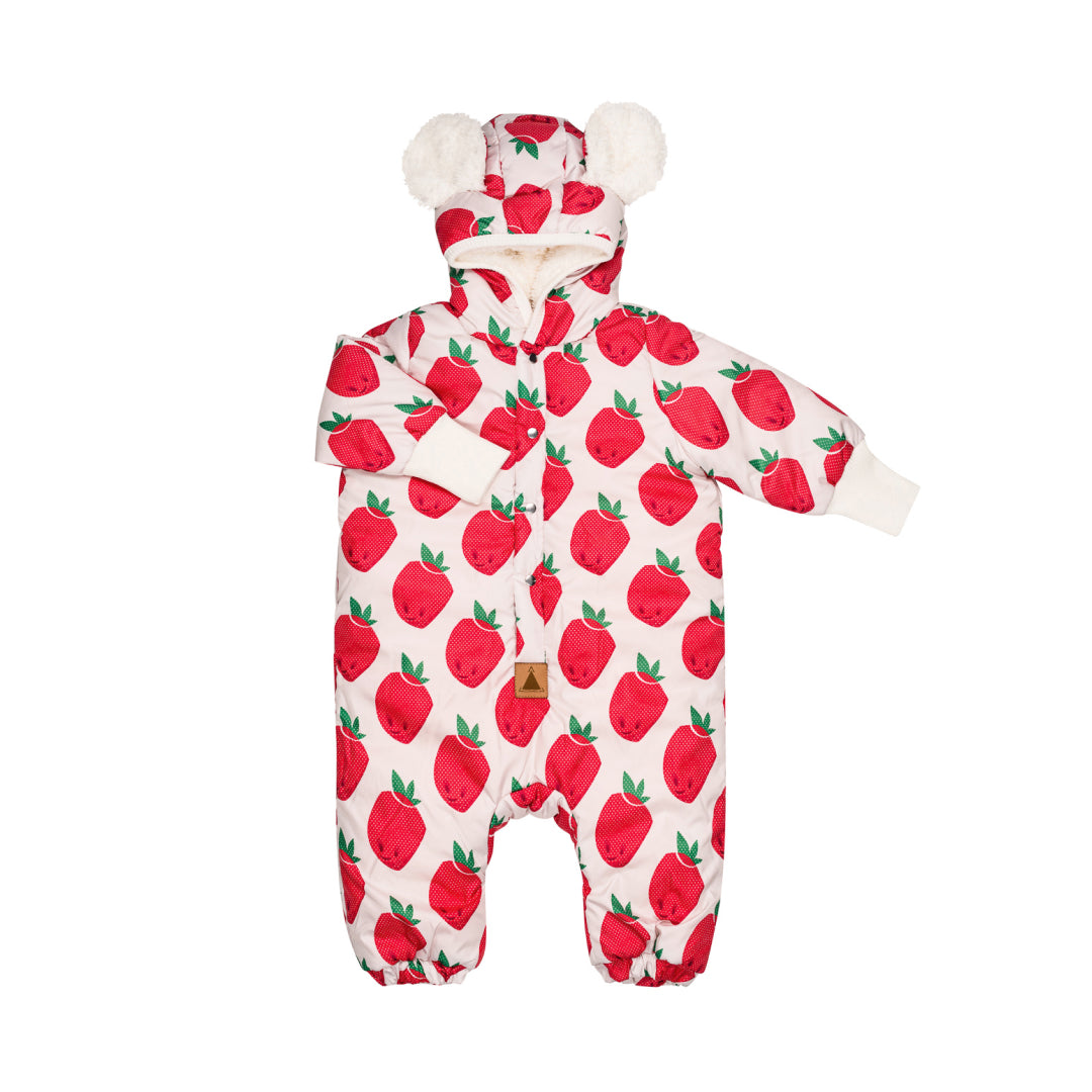 Winter Baby Jumpsuit, Strawberries Warm Waterproof Suit - Snøluv